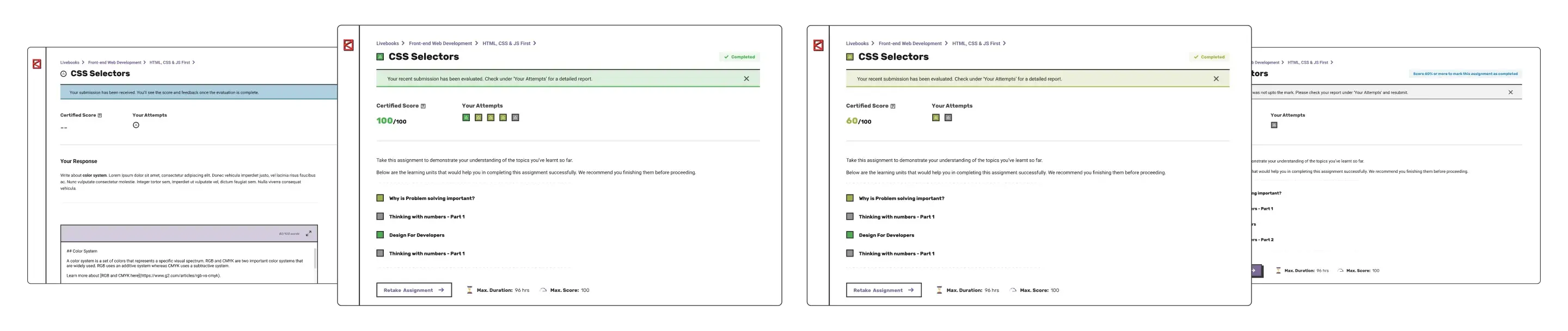 The final, polished UI of the Assignments app